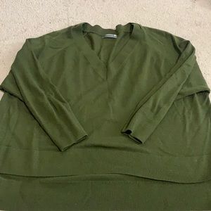 Anthropologie moss green boxy sweater